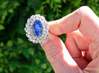 Vintage Blue Sapphire and Diamond Cluster Ring Outside 