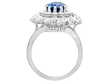 Vintage Oval Sapphire Ring with Diamonds for Sale