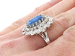 Wearing Oval Sapphire Ring with Diamonds