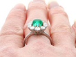 Wearing Cabochon Emerald and Diamond Ring