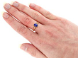 Edwardian Sapphire Ring in Yellow Gold Wearing 