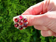 Antique Garnet Clip On Earrings Outsides