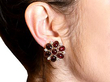 Antique Garnet Clip On Earrings Wearing 