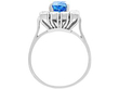 3 Carat Oval Sapphire Cluster Ring with Diamonds