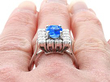 3 Carat Oval Sapphire Ring with Diamonds Hand Model
