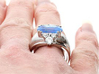 Ceylon Sapphire Dress Ring on finger
