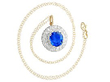 Yellow Gold Sapphire and Diamond Pendant 