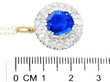 Yellow Gold Sapphire and Diamond Pendant Size 