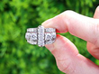 Platinum Art Deco Ring with Diamonds for Sale Outside