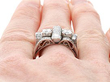 Platinum Art Deco Ring with Diamonds for Sale Wearing
