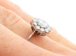 Diamond Cluster Ring White Gold for Sale Wearing 