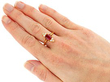 Ladies Gold Garnet Ring for Sale UK Wearing 