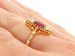 Wearing Ladies Gold Garnet Ring for Sale UK