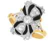 Black Onyx and Diamond Ring Art Deco for Sale
