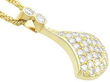 1980s Vintage Yellow Gold Multiple Diamond Pendant Necklace