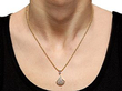 Wearing Multi Diamond Yellow Gold Pendant Necklace