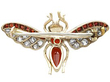 Antique Garnet Insect Brooch Reverse 