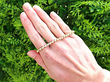 Wearing 18k Yellow Gold Diamond Tennis Bracelet Outside