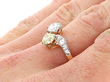 Antique Yellow Diamond Twist Ring on  Hand