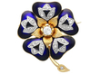 Edwardian Enamel Brooch with Diamonds