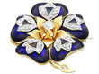1900s Edwardian Enamel Brooch with Diamonds