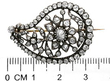 1890s Diamond Brooch in Yellow Gold Size