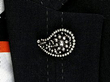 1890s Diamond Brooch in Yellow Gold Wearing 