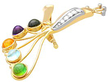 1950s Gemstone Spray Brooch in Yellow Gold