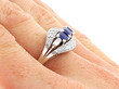 18ct White Gold Blue Sapphire and Diamond Ring