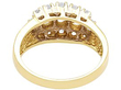 3 Row Diamond Ring in Yellow Gold Vintage 