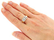 3 Row Diamond Ring in Yellow Gold Wearing 