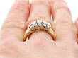 3 Row Diamond Ring in Yellow Gold Wearing 