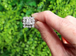 Square Diamond Cluster Ring in White Gold for Sale