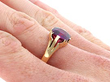 Wearing Garnet Ring in Yellow Gold