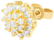 Yellow Gold and Diamond Cluster Earrings for Sale
