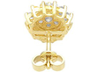 Yellow Gold and Diamond Cluster Earrings