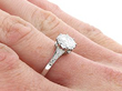 D Coloured Diamond Solitaire Ring on hand