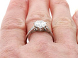 D Coloured Diamond Solitaire Ring on finger