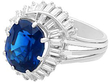 Vintage Sapphire Ring with Baguette Diamonds 