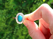 Antique Turquoise Ring with Diamonds
