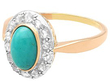 Antique Turquoise Ring with Diamonds