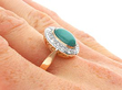 Antique Turquoise Ring with Diamonds