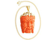 Vintage Carved Face Coral Pendant UK