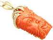 1980s Vintage Carved Face Coral Pendant