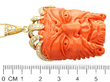 Vintage Carved Face Coral Pendant Size