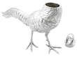 Large Silver Pheasant Sugar Boxes Open