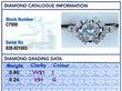 Grading card for diamond ring