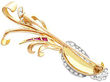 Large Ruby and Diamond Bird Brooch