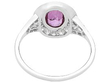 Vintage Pink Sapphire and Diamond Ring in Platinum for Sale