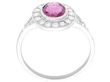 Vintage Pink Sapphire and Diamond Ring in Platinum for Sale